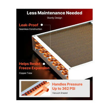 14 x 14 Inch Copper Tube Aluminum Fin Water-to-Air Heat Exchanger 65K BTU Output for Outdoors