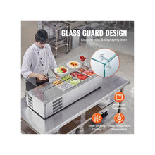 48 Inch Commercial Sandwich Prep Table with Refrigerated Condiment Holder & Glass Lid
