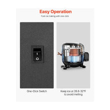 Compact 15 Lb/24H Built-In Under Counter Ice Maker with Reversible Stainless Steel Door for Commercial Home Kitchen
