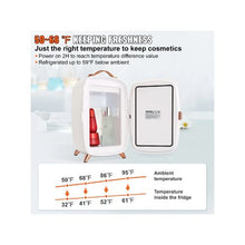 Compact 6L Luxury Cosmetic Refrigerator with LED Lighting Mirror for Skincare, Masks & Drinks