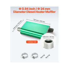 Diesel Heater Low Noise Exhaust Muffler for 2KW–8KW Parking Heaters with Clamps