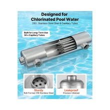 Large Capacity 360K BTU Swimming Pool Heat Exchanger with Corrosion Resistant Stainless Steel Construction for Spa and Tub Heating
