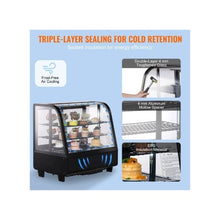 3.5 Cu.Ft. Countertop Refrigerated Pastry Display Case with LED Lighting & Turbo Cooling