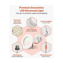 High Efficiency 4-Inch LED Ceiling Recessed Lights with Selectable White Tones 10 Pack