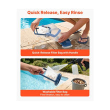 Handheld Rechargeable Pool Vacuum Cleaner 26 GPM Cordless Pool Spa & Hot Tub Cleaner Extension Pole