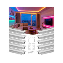 Flush Mount Trimless 2M LED Strip Aluminum Channel for Seamless Ceiling Lighting 10 Pack