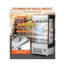 Commercial Air Curtain Display Cooler 18.4 Cu.Ft. Open Shelf Refrigerator for Stores & Restaurants