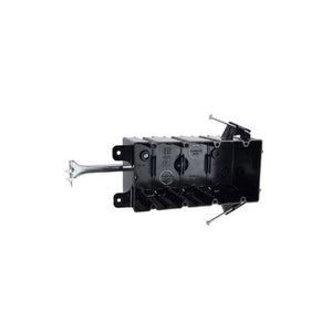 Four Gang Polycarbonate Electrical Box With Angled Nail Mount Black P-764B (Pack of 18)