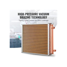 20 x 20 Inch Water-to-Air Heat Transfer Coil, 3-Row Copper Tube Design with Aluminum