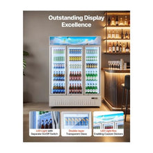 36.4 Cu.Ft Commercial Triple Glass Door Merchandiser Refrigerator with 12 Adjustable Shelves & LED Lighting