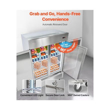 Heavy Duty 54 Inch Commercial Reach-In Refrigerator 43.2 Cu.Ft Double Door Stainless Steel Refrigerator
