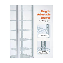 278L Square Pastry Display Case 5 Shelf Refrigerated Cake Display Cooler with LED Lighting