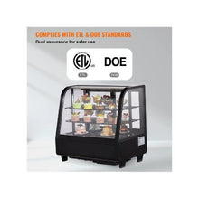 3.5 Cu.Ft. Countertop Refrigerated Pastry Display Case with LED Lighting & Turbo Cooling