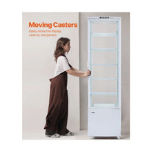 278L Square Pastry Display Case 5 Shelf Refrigerated Cake Display Cooler with LED Lighting