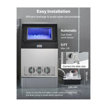 440 lbs Freestanding Stainless Steel Commercial Ice Maker with Drain Pump for Home & Business
