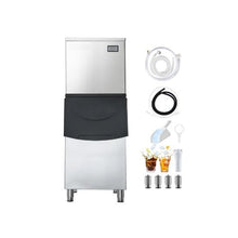 Automatic Commercial Ice Maker 650 lbs/24H with Stainless Steel Ice Storage Bin with Self-Cleaning Function