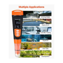 3-in-1 Digital pH EC TDS Meter Multi-Parameter Water Quality Tester 3-Point Calibration IP68 Waterproof Probe VA Display Calibration Powder Kit