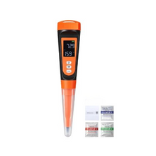 Digital Food pH Meter 0–14 pH Range 3-Point Calibration IP68 Waterproof Probe Automatic Temperature Compensation Calibration Kit for Fermentation, Dough & Meat