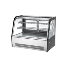 Commercial 5 Cu. Ft. Curved Countertop Pastry Display Case with Frost Free Cooling and LED Lights