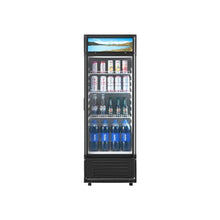 6.9 Cu.Ft Commercial Glass Door Merchandiser Refrigerator with LED Lighting & Customizable Lightbox Black