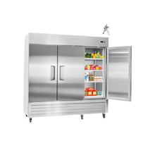 Large Capacity 85 Inch Commercial Reach In Refrigerator 69 Cu.Ft 3 Door Stainless Steel Upright Fridge with Auto-Defrost & Digital Controls