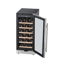 28 Bottle Dual Use Wine Cooler Refrigerator with Digital Temperature Control Adjustable Shelves & Glass Door for Home, Office, Bar