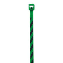 Cross Section Striped Miniature Cable Tie Green With Black PLT1M-L5-0 (Pack of 50)