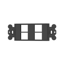 4 Ports Rectangular Flat Module Adapter Frame Black NK4RMFBL