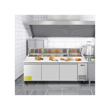 93 Inch Commercial Food Prep Refrigerator with 20 Inch Wide Worktop and Cutting Board
