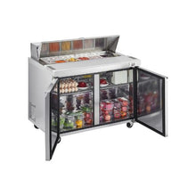 Commercial 48 Inch Stainless Steel Refrigerated Food Prep Table with 12 Trays & Cutting Board
