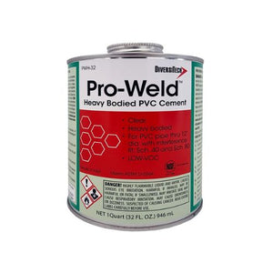 8 oz Brush Top Extra Strong Heavy Bodied Clear Cement For PVC Clear PWH-8