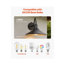 Industrial Weather Resistant Farmhouse Outdoor Wall Sconce Light Fixture with Auto On/Off 2 Pack