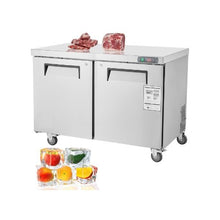 Commercial 48 Inch Two Door Frozen Prep Refrigerator with Stainless Steel Cabinet