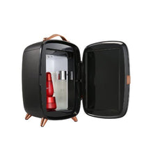 6L Portable Beauty Mini Refrigerator with LED Light & HD Mirror for Cosmetics & Face Masks Black