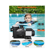 High-Performance 2.0 HP 220V Single-Speed Above Ground Swimming Pool Pump with 135 GPM Maximum Flow