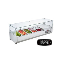55-Inch Refrigerated Condiment Prep Table Countertop Sandwich Ingredient Cooler with 7-Pan Capacity