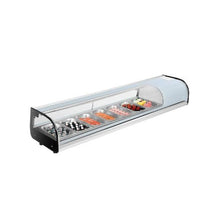 2.5 Cu.Ft. Commercial Sushi Display Refrigerator 66.53-Inch Countertop Sushi Showcase with 7 Stainless Steel Pans