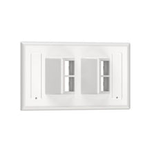 4 Port Sloped Vertical Faceplate With Label Pocket White NK4VSFWH