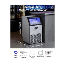 Automatic Freestanding Commercial Ice Maker Machine 100 lbs/24H for Home, Bar & Restaurant