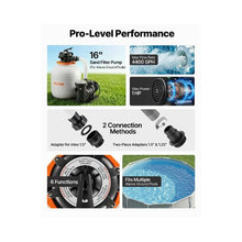 16 Inch Durable Leak-Resistant Sand Filter Pump for Above Ground Swimming Pools