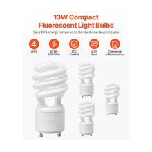 13W Compact Eco-Friendly Fluorescent Spiral Bulbs 900 Lumens Warm White 4 Pack