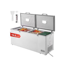 19.8 Cu.Ft Commercial Chest Freezer with Dual Locking Lids & 4 Baskets with LED Light