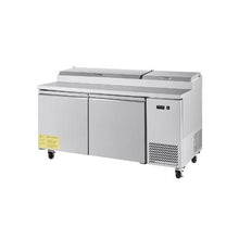 Commercial 67 Inch Restaurant Pizza Prep Fridge, Single Door Refrigerated Worktop with 9 Ingredient Pans