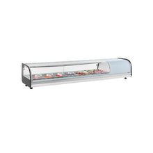 2.5 Cu.Ft. Commercial Sushi Display Refrigerator 66.53-Inch Countertop Sushi Showcase with 7 Stainless Steel Pans