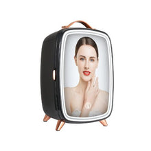 6L Portable Beauty Mini Refrigerator with LED Light & HD Mirror for Cosmetics & Face Masks Black