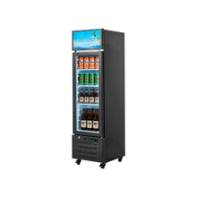 6.1 Cu.Ft Commercial Display Beverage Refrigerator with Glass Door Illuminated Advertising Light Box 3 Adjustable Shelves Design