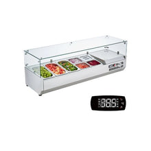 55-Inch Refrigerated Condiment Prep Table Countertop Sandwich Ingredient Cooler with 7-Pan Capacity