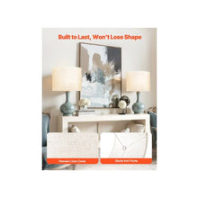 13x10 Inch Easy Assemble Medium Size Linen Drum Lampshades for Table Floor & Pendant Lights Set of Two