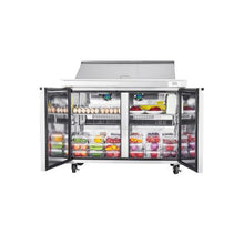48 Inch Commercial Sandwich Prep Refrigerator 12.5 Cu.Ft. Mega Top Prep Table with 18 Food Pans