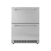 Built In Under Counter 24 Inch Refrigerator with Dual Refrigerated Drawers Independent Temperature Control, 4.87 Cu.Ft. Capacity for Wine, Beverages, and Food Storage